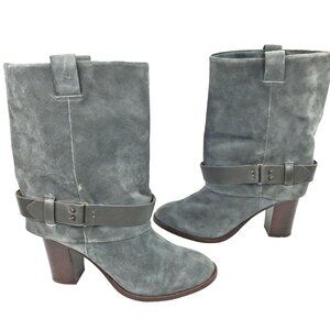 Anthropologie Splendid Delora Gray‎ Suede Mid Calf Boots